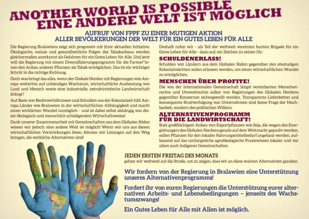 Additional material, call for a rally, simulation game Tobacco in Bralawia