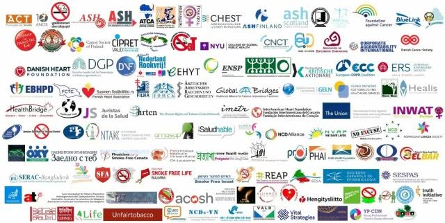Logos of signatories from all around the globe