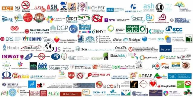 Logos of signatories from all around the globe