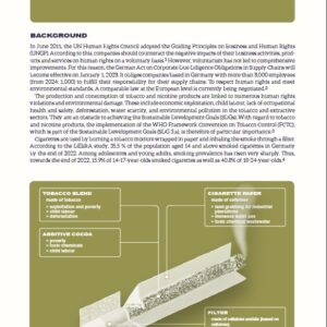 Factsheet Cigarettes: Supply Chains | Environment | Human Rights